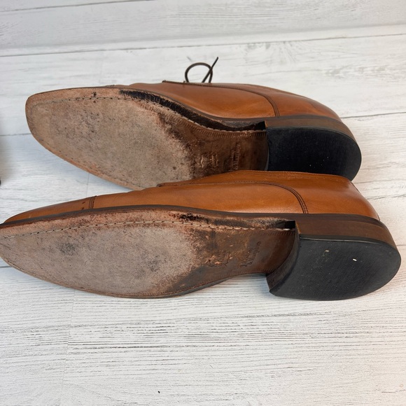Johnston & Murphy Sanborn Cap Toe Oxford Men’s 10M Tan Brown Leather Dress 2540 - Picture 13 of 14